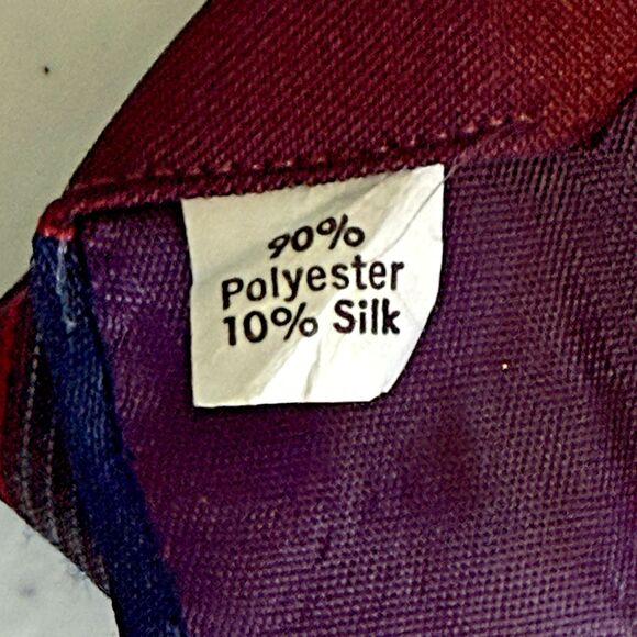 Vintage Damon Men's Tie 3" x 55" Red Blue Striped Polyester/Silk Blend - Picture 4 of 4